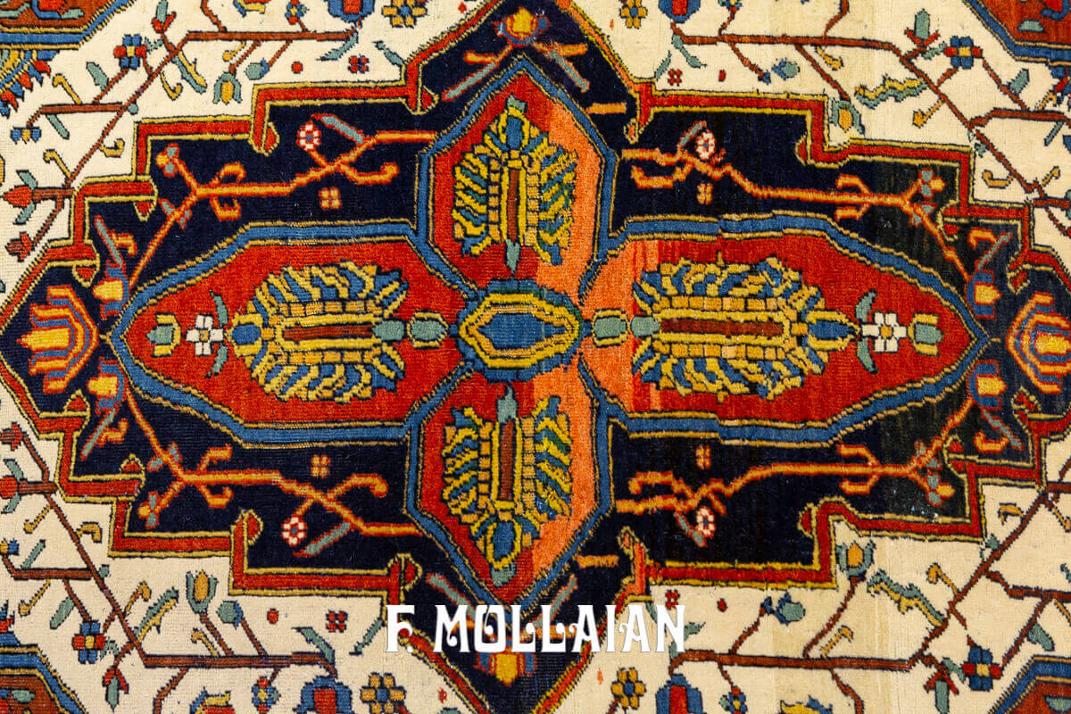 Small Hand-Knotted Kashan Mohtasham Antique Rug n°:50899857